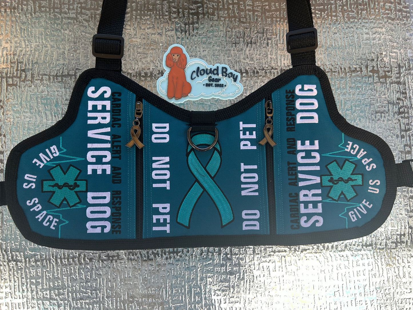 🩵🫀teal cardiac alert awareness ribbon y front 🎗️⚕️