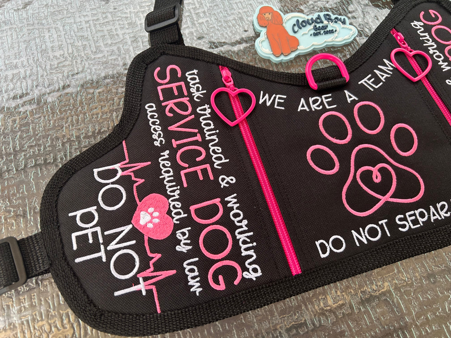 💗🐾 hot pink - 18” y front vest
