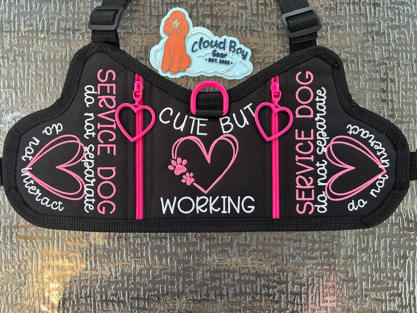 💗🐾 hot pink - 14” y front vest
