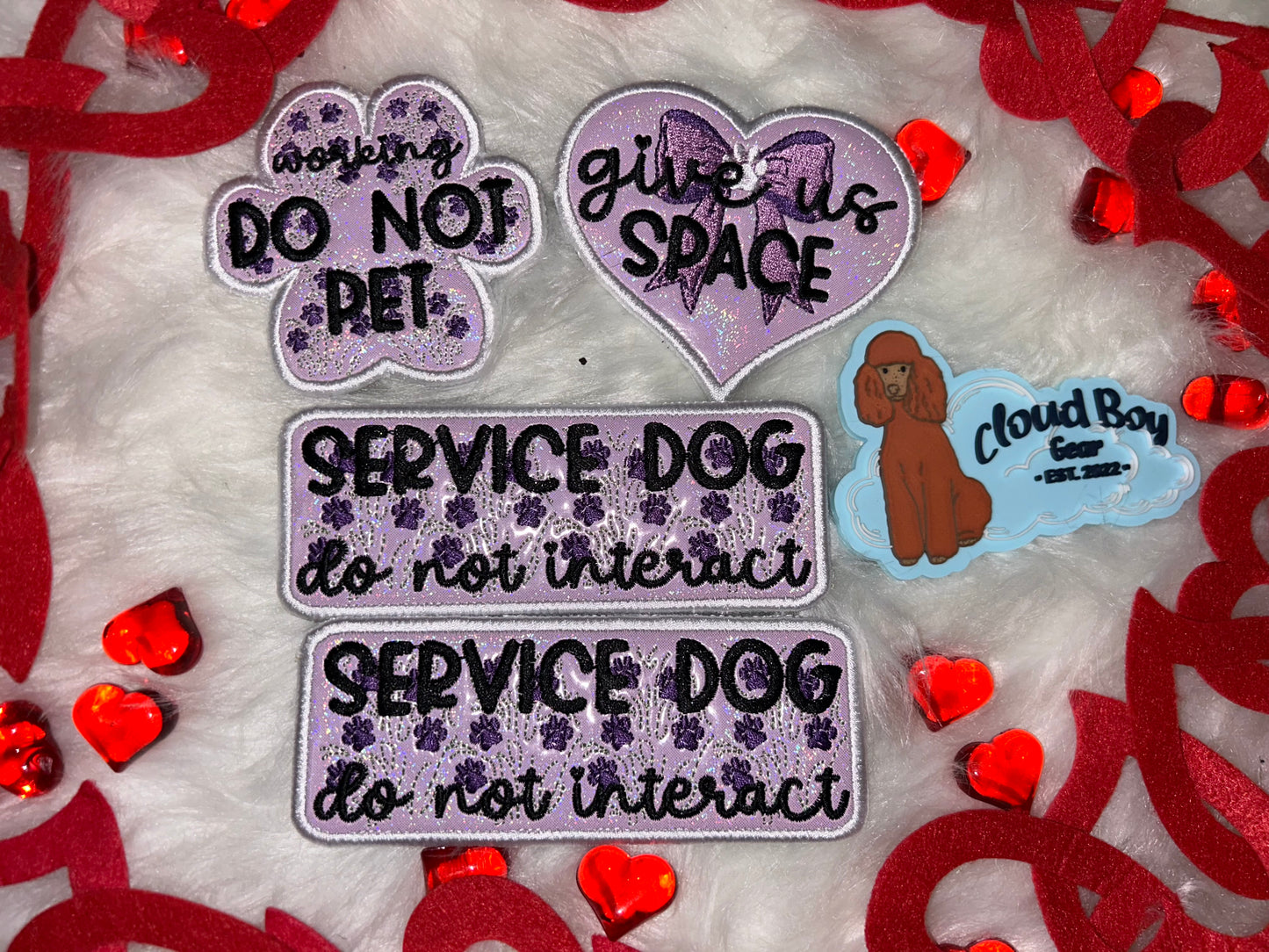 🎀💜 Paw Bow 10” Vest + Patch Set + Accessories