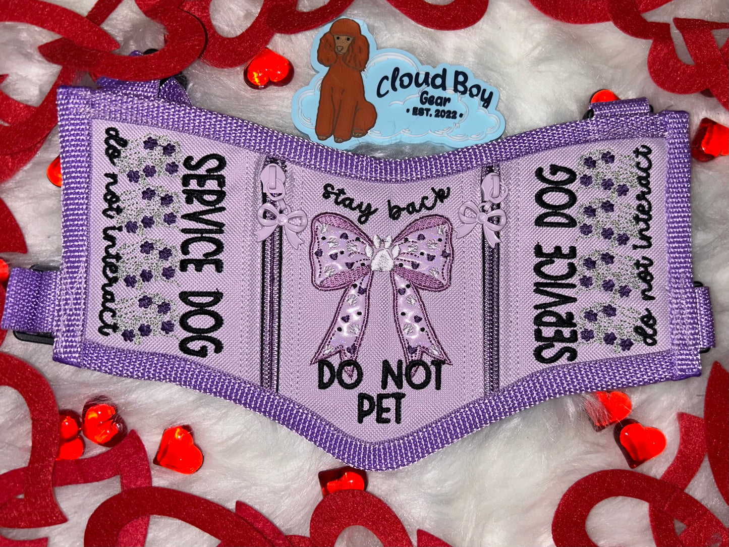 🎀💜 Paw Bow 10” Vest + Patch Set + Accessories