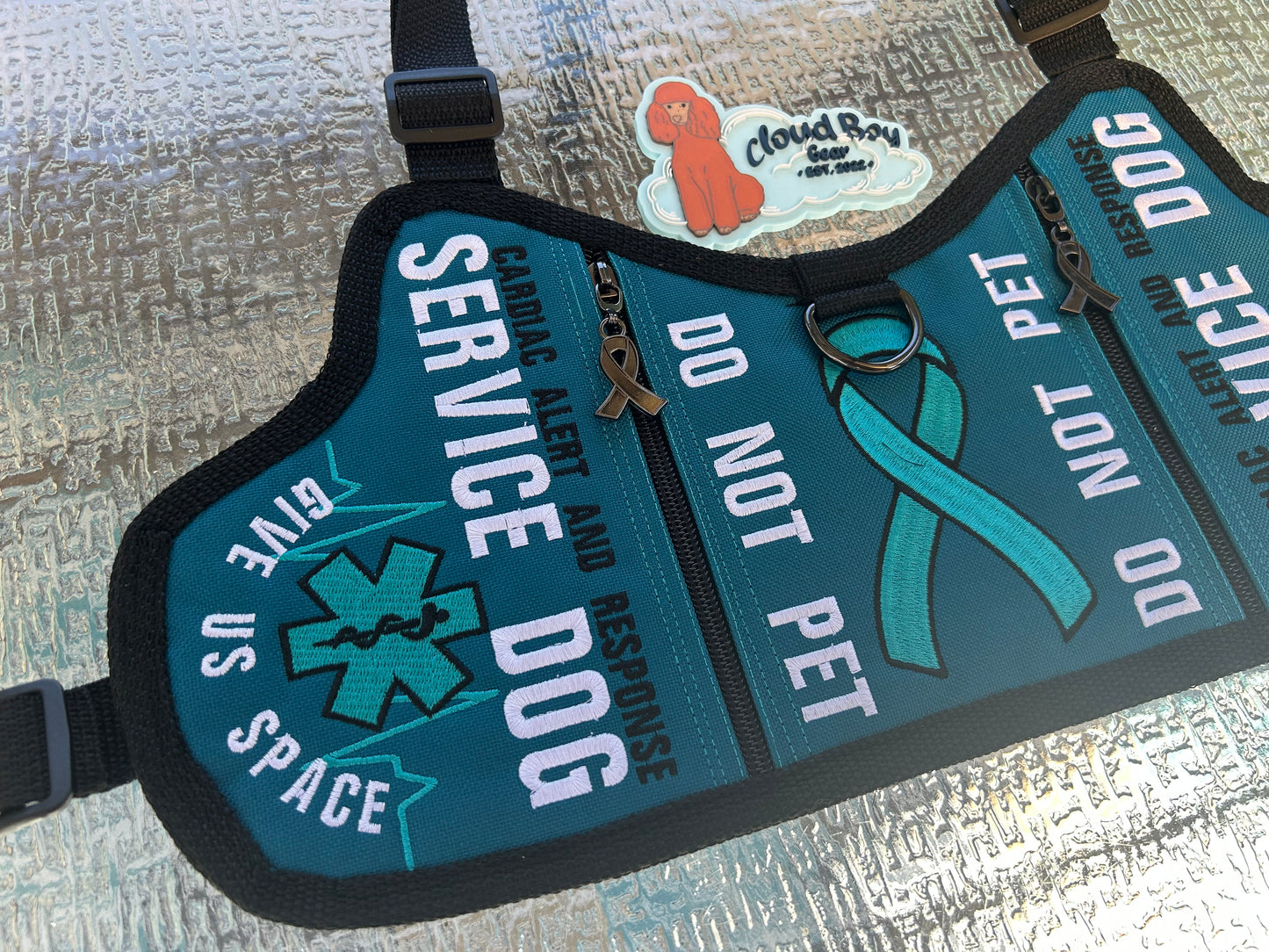 🩵🫀teal cardiac alert awareness ribbon y front 🎗️⚕️