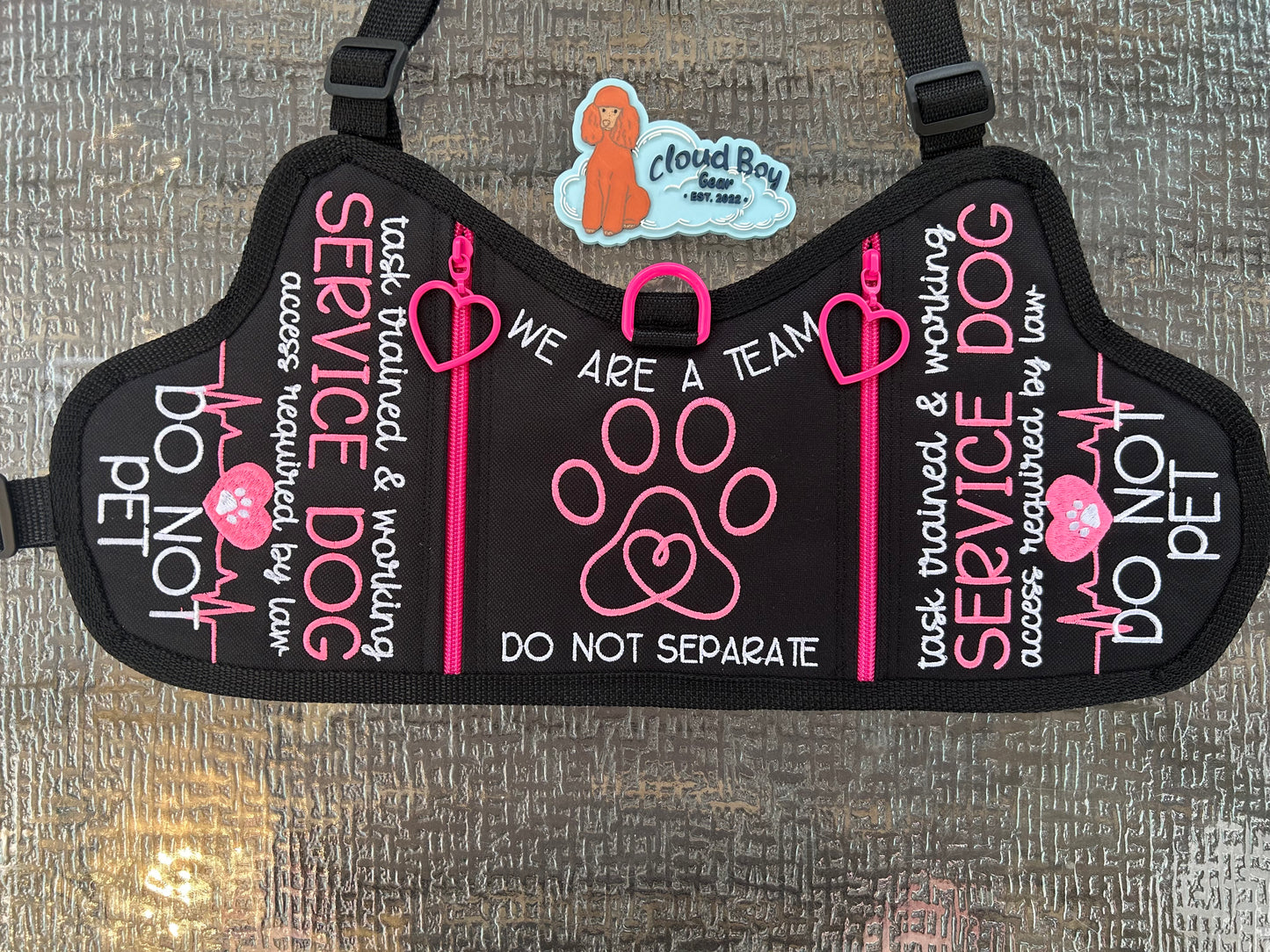💗🐾 hot pink - 18” y front vest