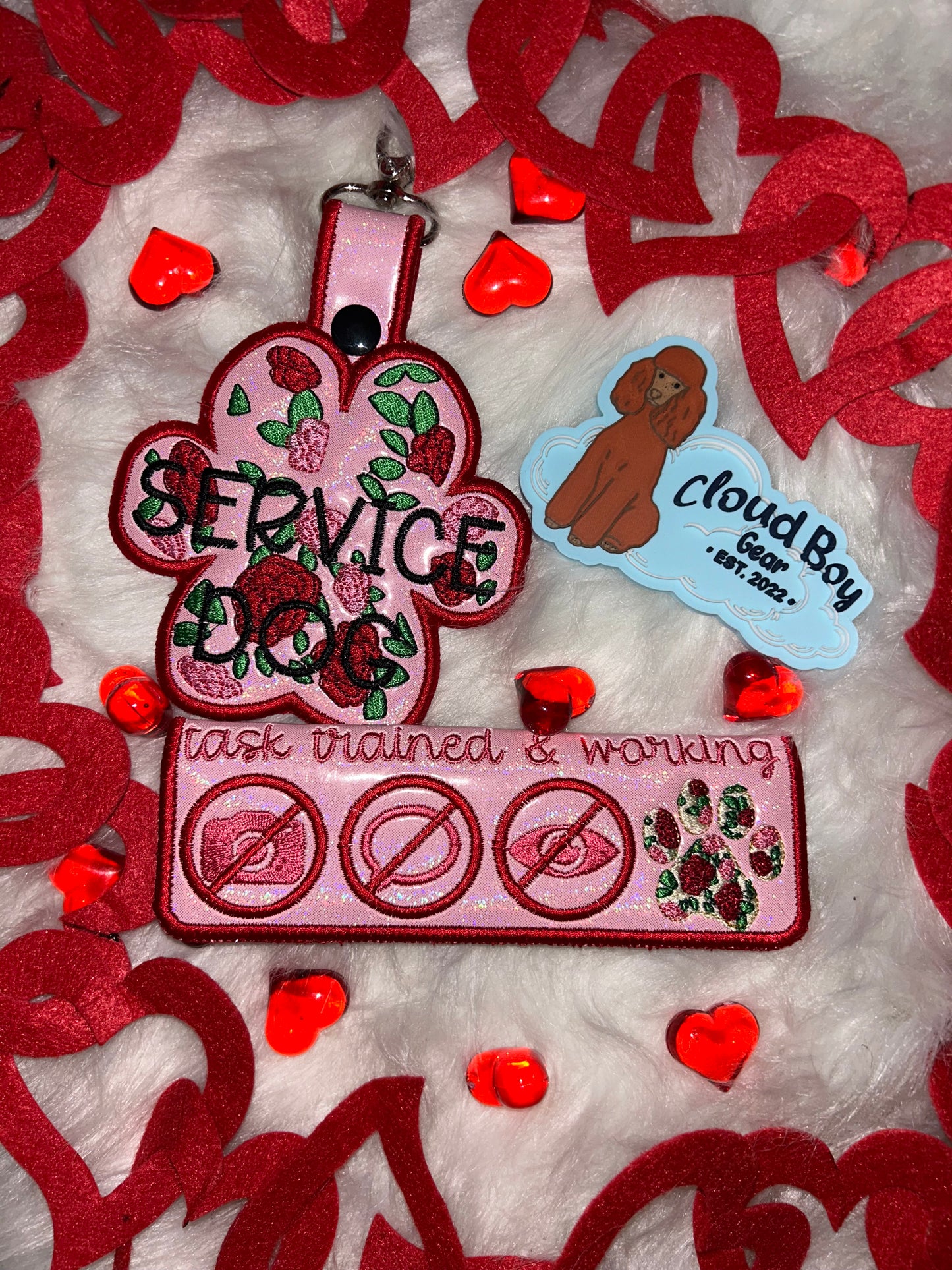 🌹💗 Rose 20” Convertible + Patch Set + Leash Wrap