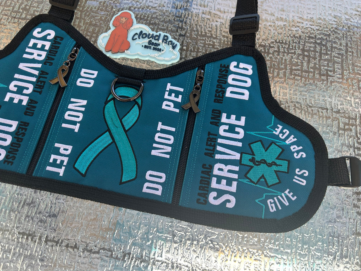 🩵🫀teal cardiac alert awareness ribbon y front 🎗️⚕️