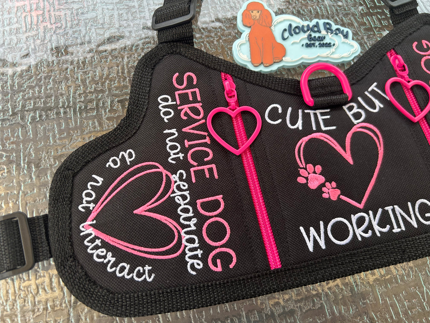 💗🐾 hot pink - 14” y front vest