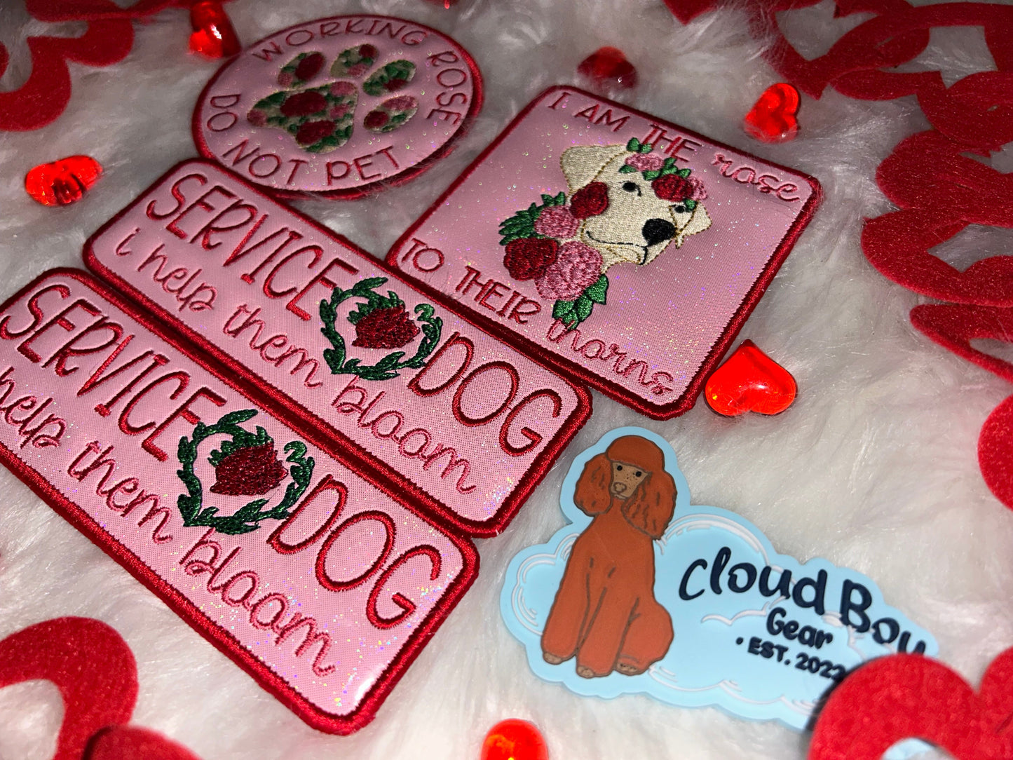 🌹💗 Rose 20” Convertible + Patch Set + Leash Wrap