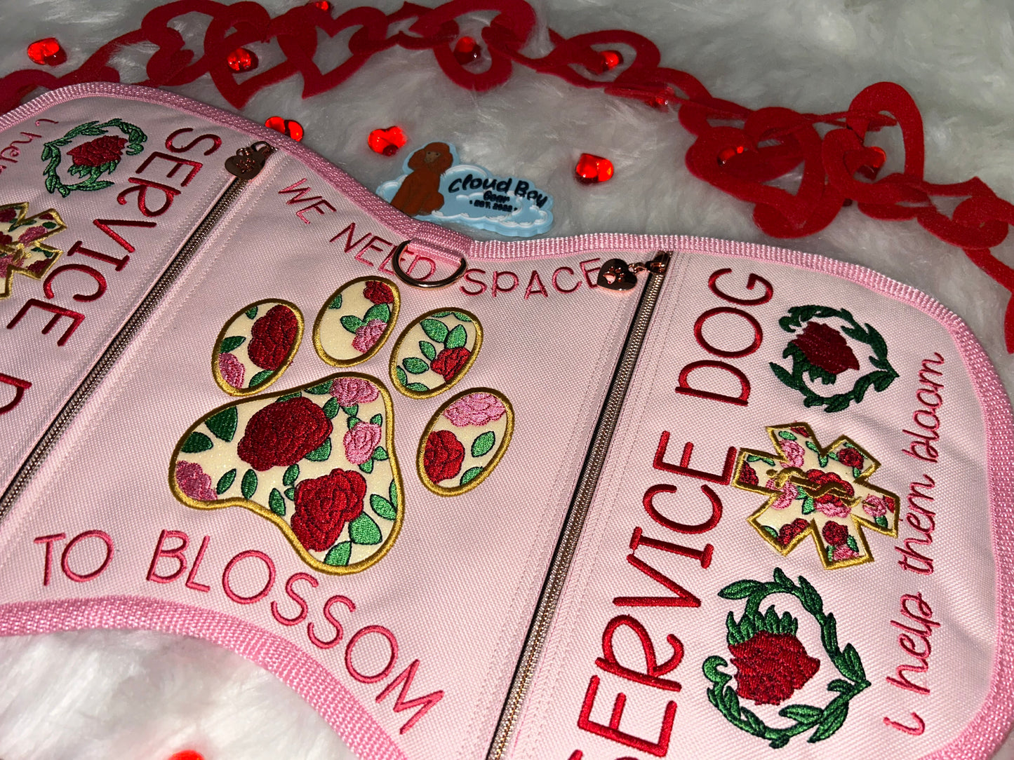 🌹💗 Rose 20” Convertible + Patch Set + Leash Wrap