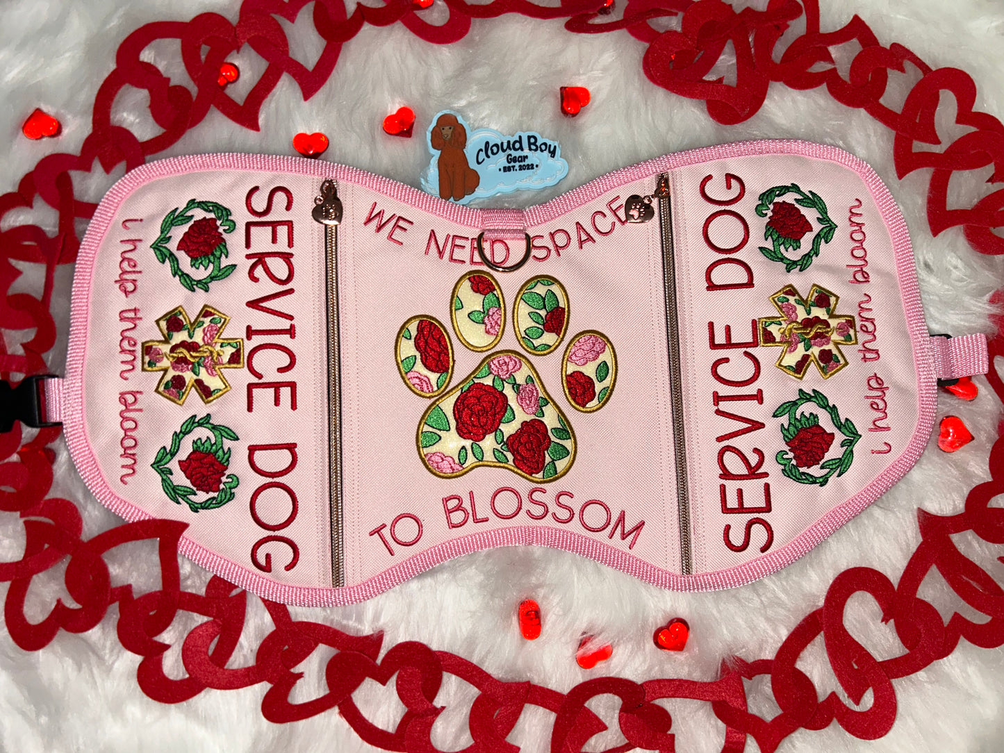 🌹💗 Rose 20” Convertible + Patch Set + Leash Wrap